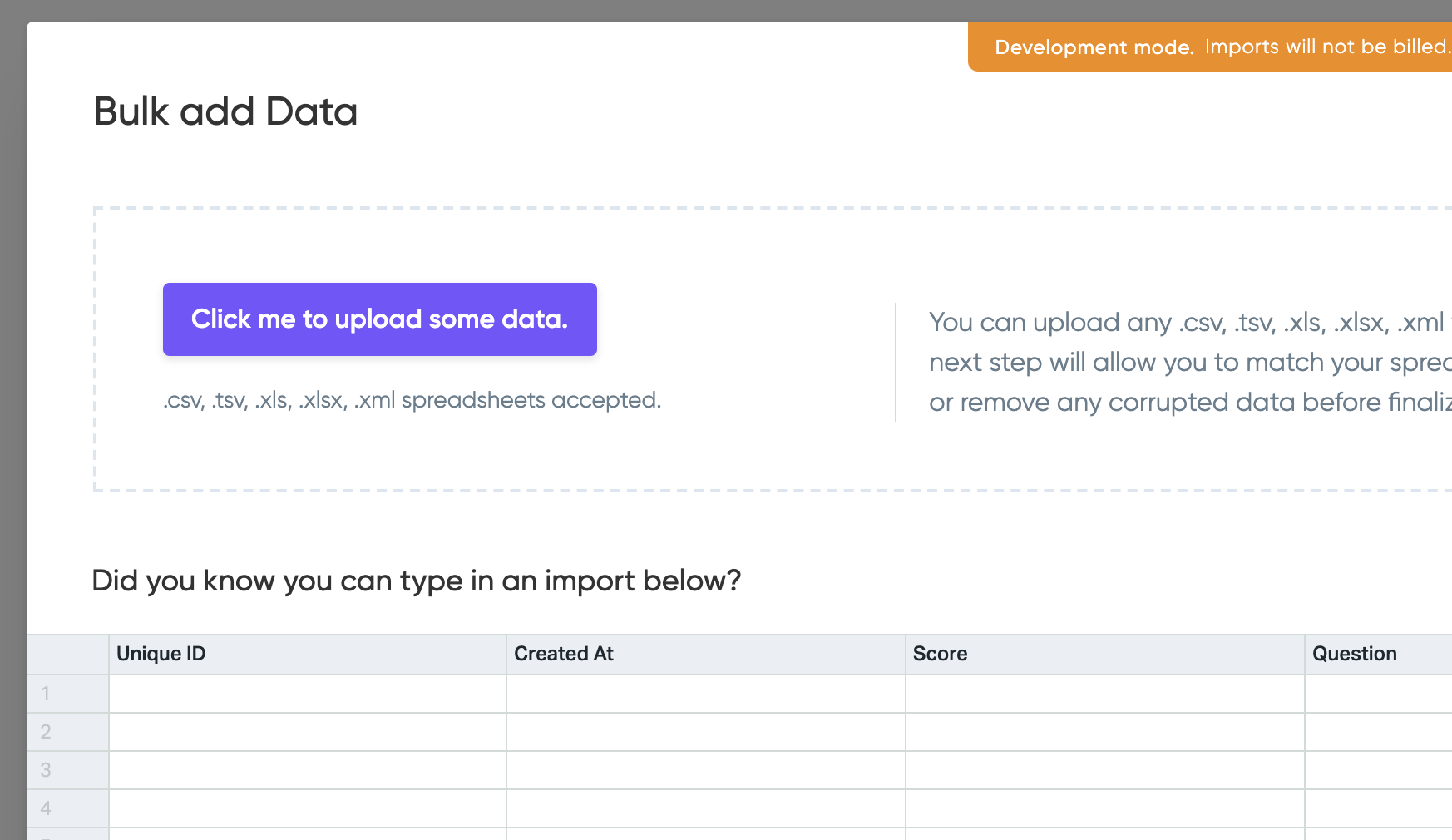 With custom importer text